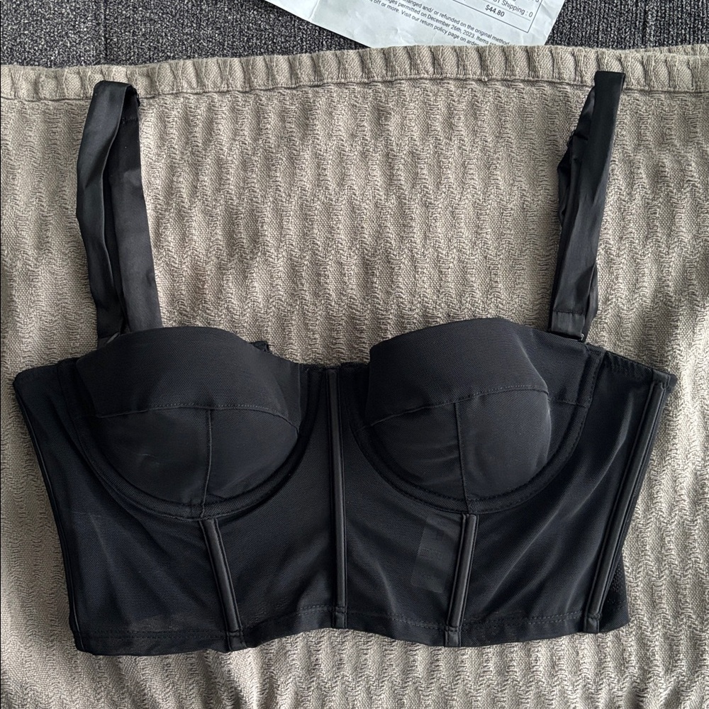 Ardene Black mesh lace bustier, M